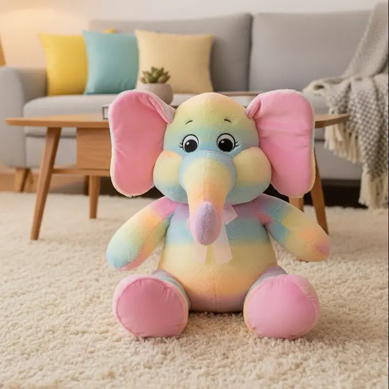 Peluche Éléphant Multicolore - 25cm