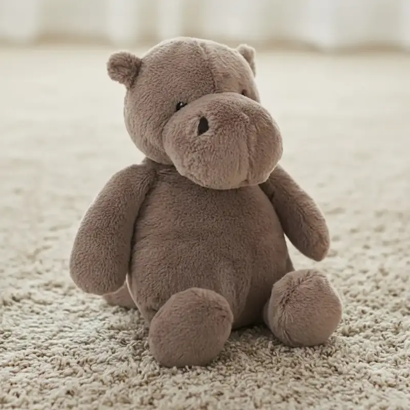 Peluche Hippopotame Marron - 25 à 35cm
