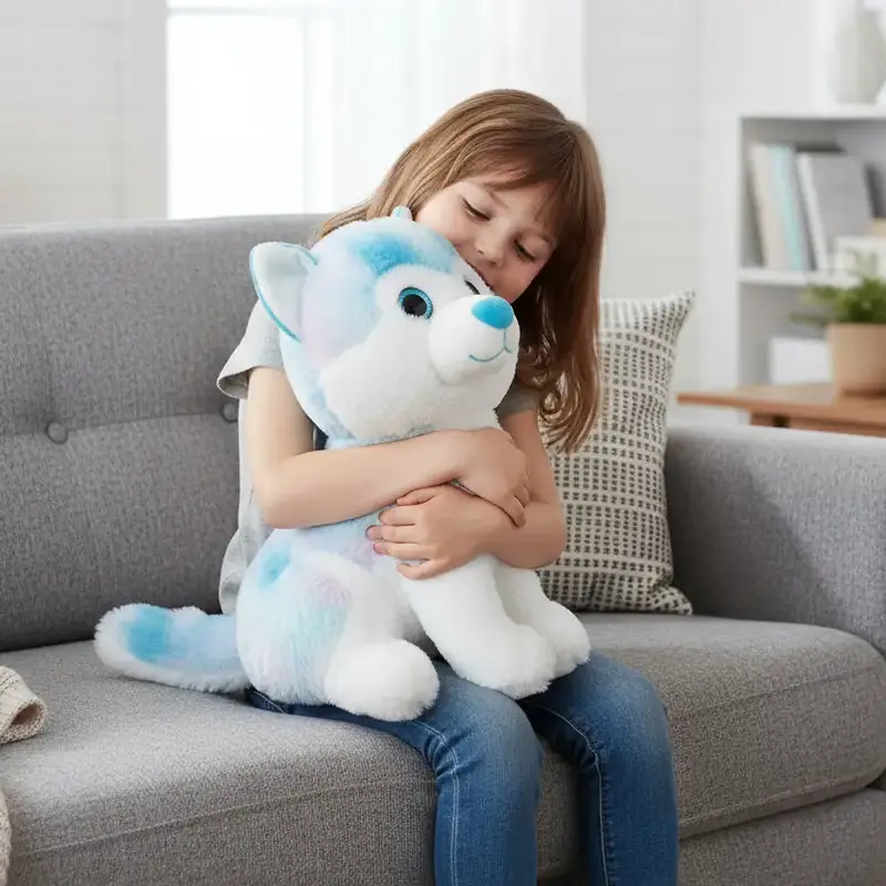 Peluche Husky Bleu - 20 à 30cm