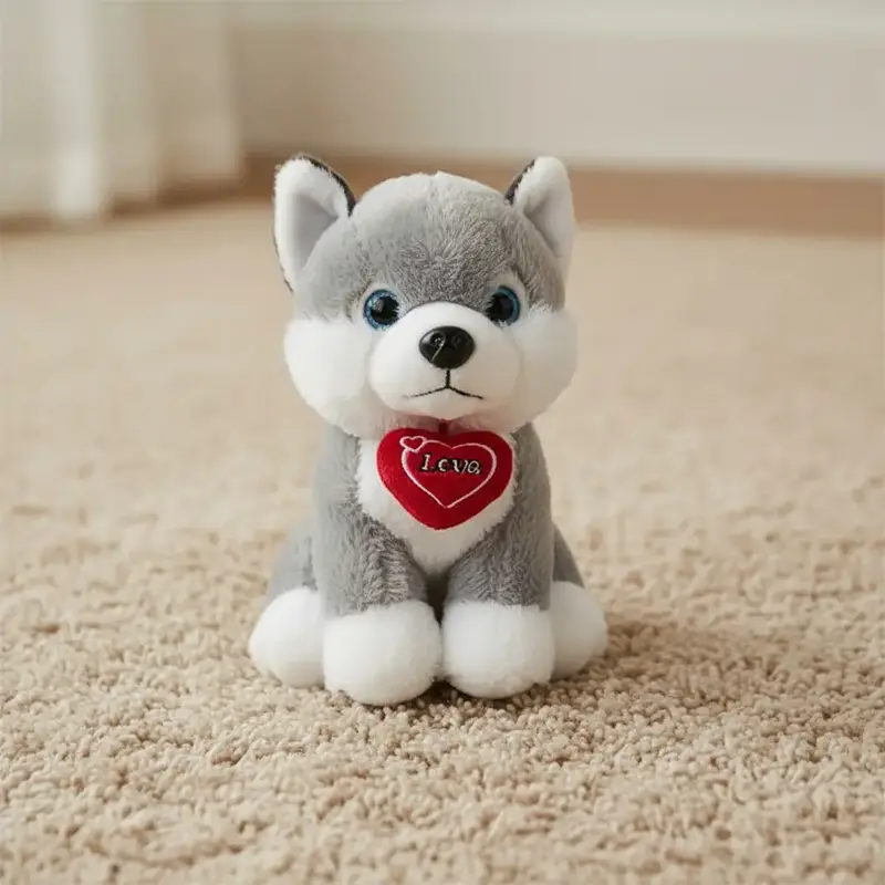 Peluche Husky Coeur - 30cm