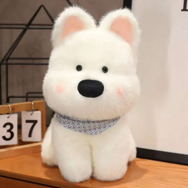 Peluche Joli Chien Blanc - 35cm