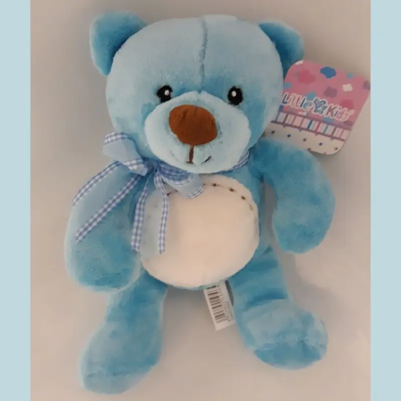 PELUCHE OSITO AZUL CON LAZO 27 CM. LITTLE KIDS