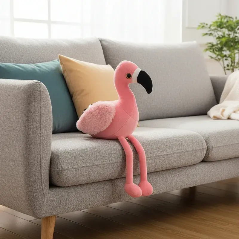 Peluche Petit Flamant Rose - 25 à 35cm