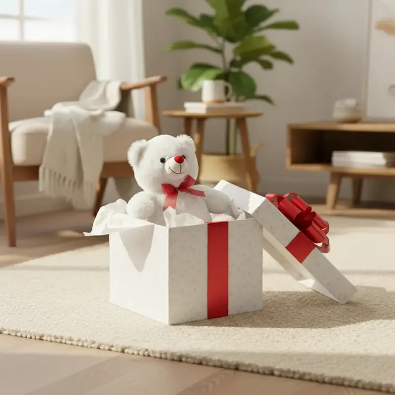 Peluche Petit Ourson Blanc - 20 à 40cm