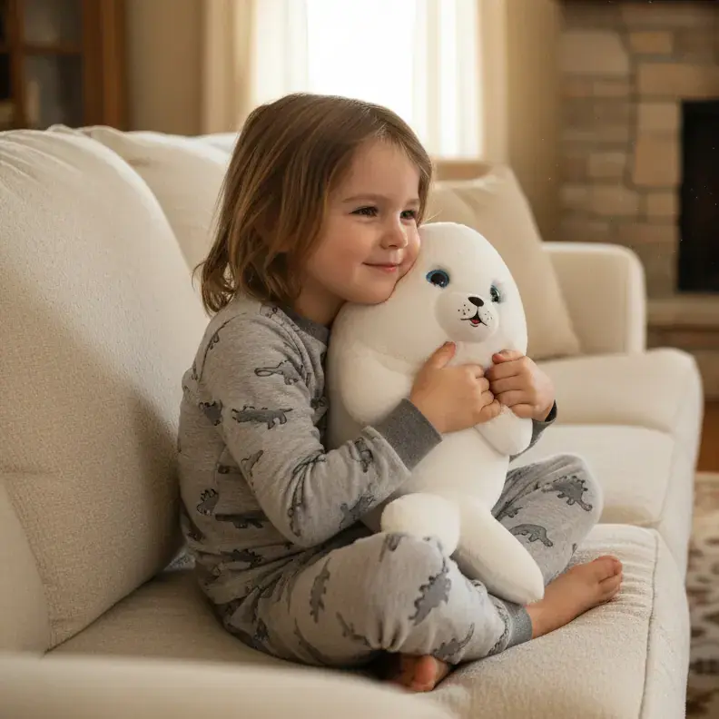 Peluche Phoque Blanc - 25cm