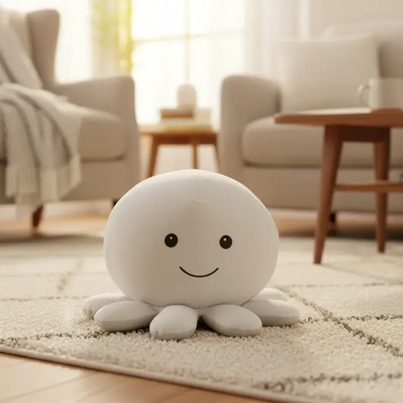 Peluche Pieuvre Grise - 25cm
