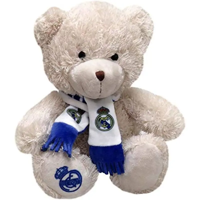 Peluche Real Madrid osito con bufanda 20 cm.