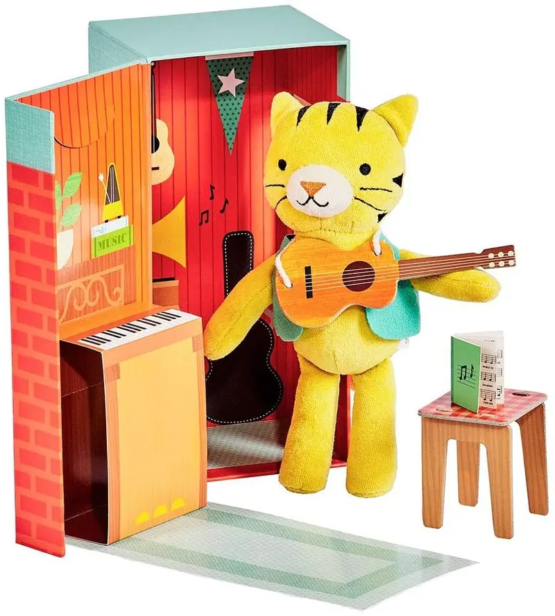 Peluche theodore the tiger - juguete suave y seguro de petit collage