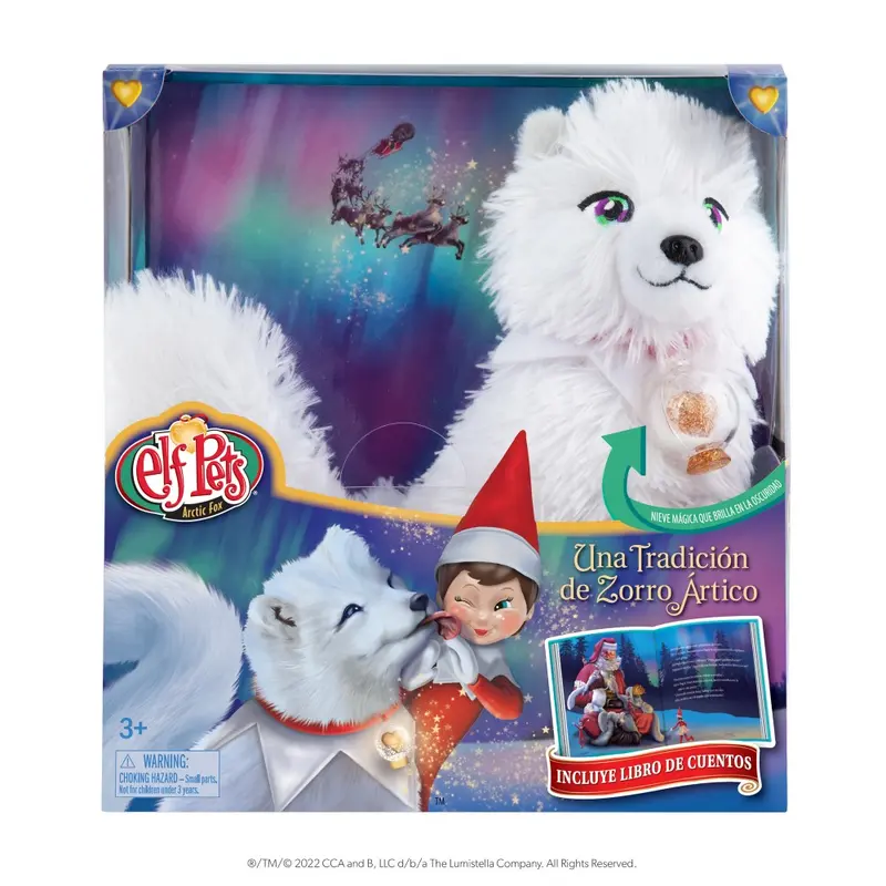 Peluche Zorro ártico y Cuento The Elf on the Shelf