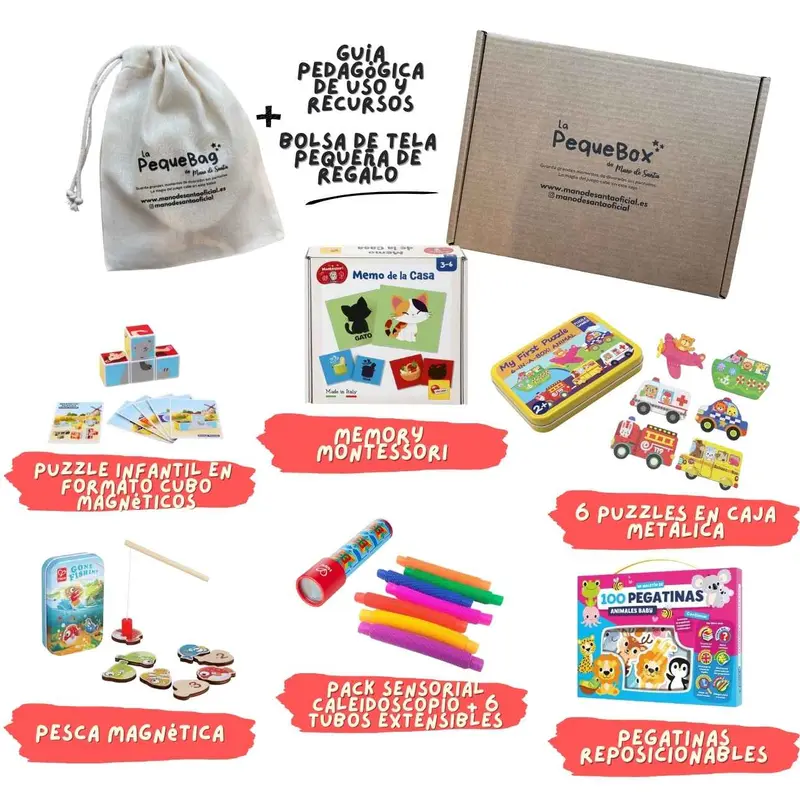 PequeBox - Kit de juegos sin pantallas para restaurantes 2-3 años