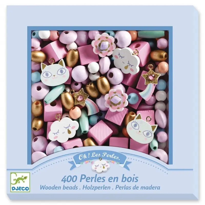 Perlas de madera Arcoíris
