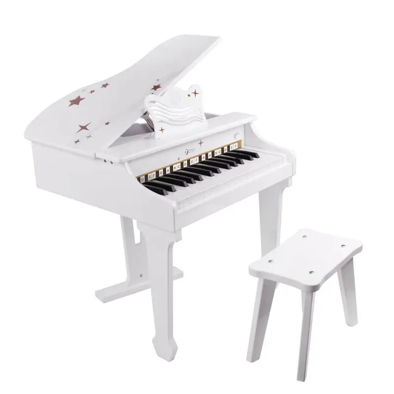 Piano eléctrico de cola blanco
