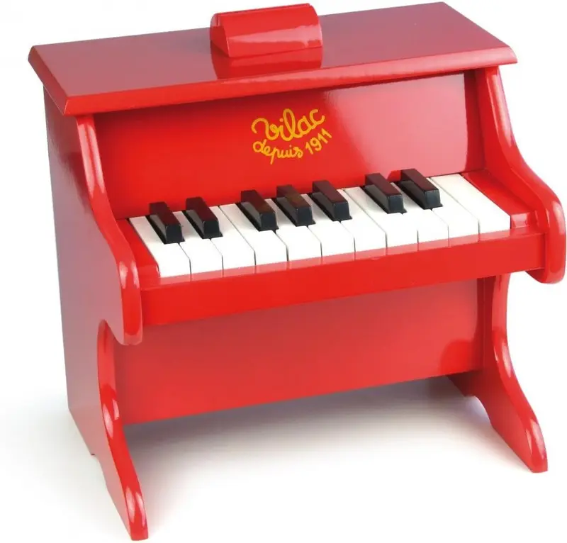 Piano Rojo de Madera Vilac | 18 Teclas con Partituras | +3 Años