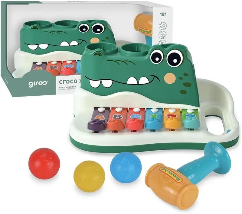 Piano Xilófono Infantil Cocodrilo Giros G157143 – Juguete Musical +18 meses