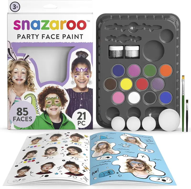 Pintura acrílica set de maquillaje de fiesta,carnaval,ocasion especial - snazaroo 6129451