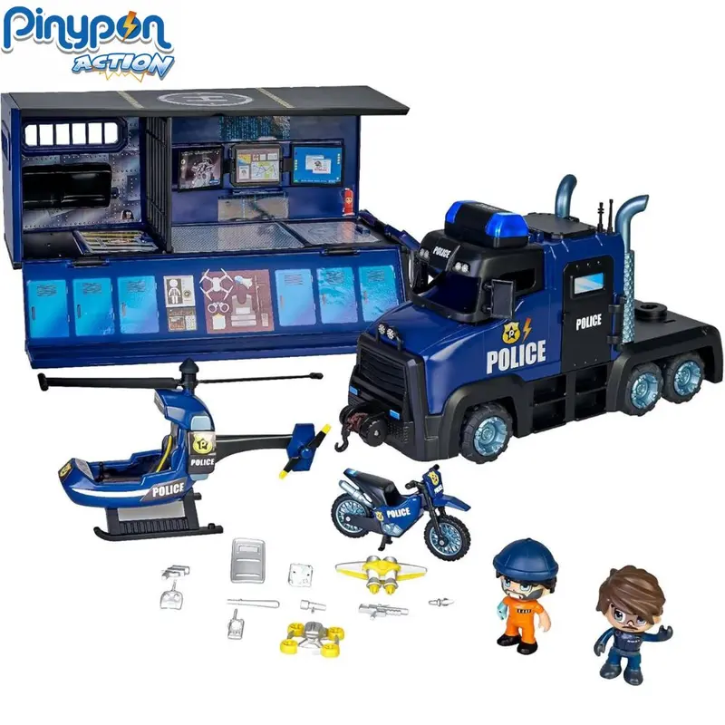 Pinypon Action súper camión de policía con luces