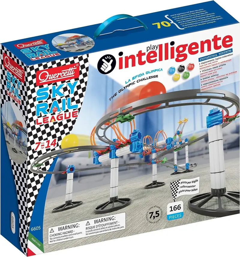 Pista para canicas sky rail league - quercetti 6605