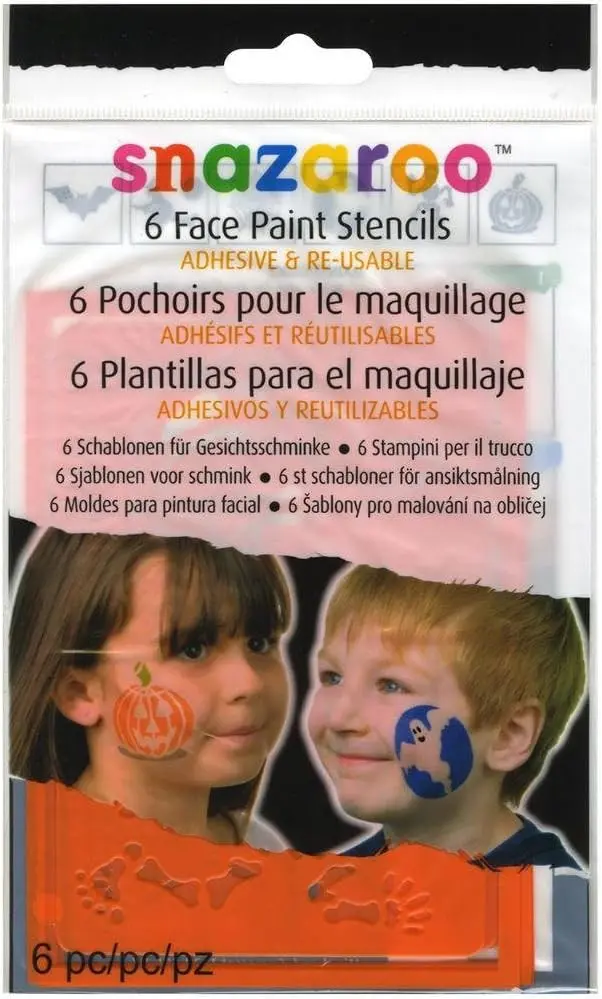 Plantillas de pintura facial halloween set de 6 - snazaroo