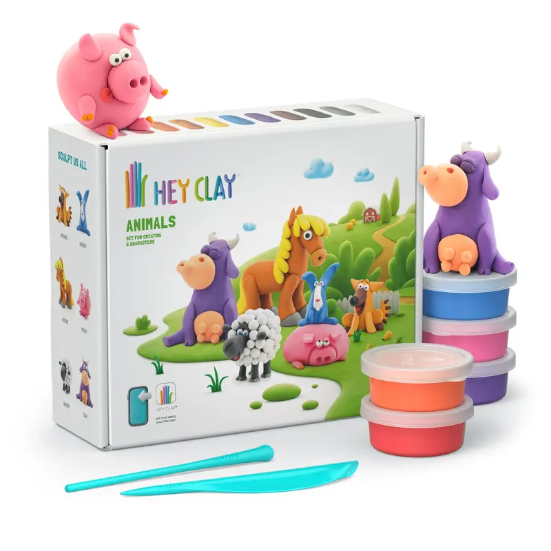 Plastilina interactiva Animales (15 botes)