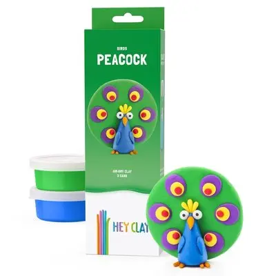 Plastilina interactiva Pavo Real (3 botes)