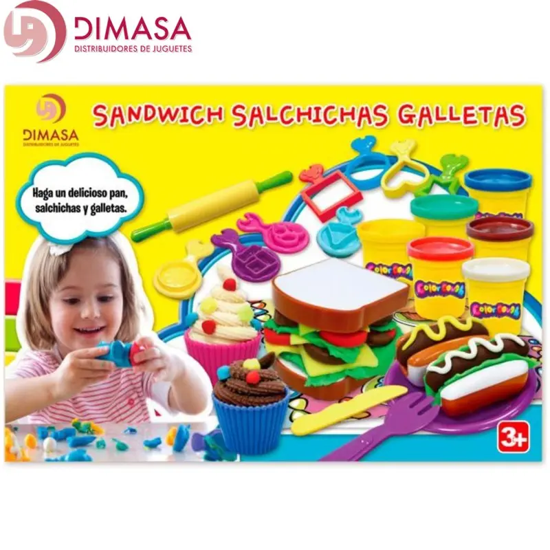 Plastilina sandwich salchichas y galletas juego