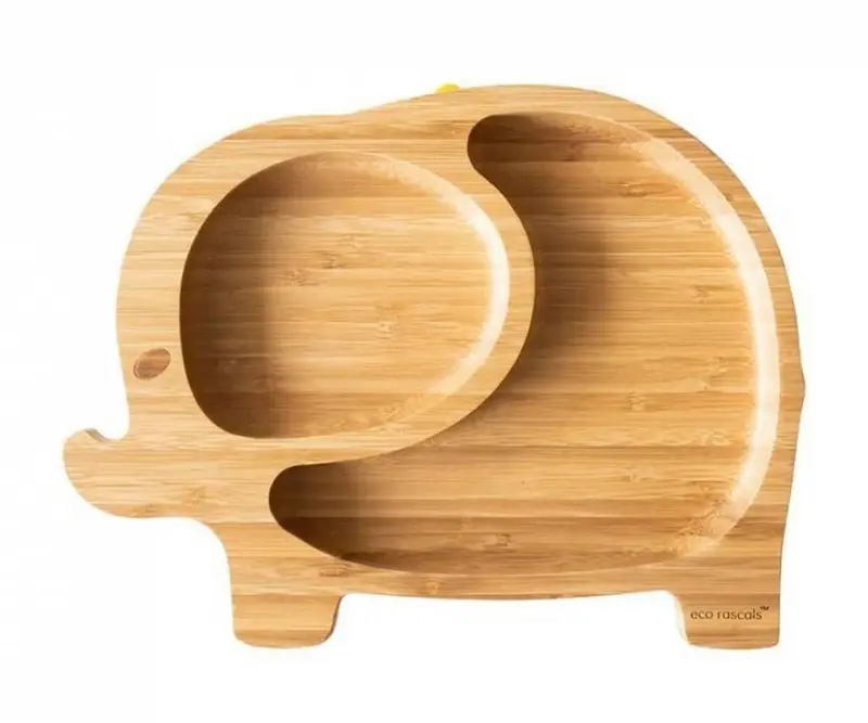 Plato Elefante de Bambu con divisiones Ecorascals