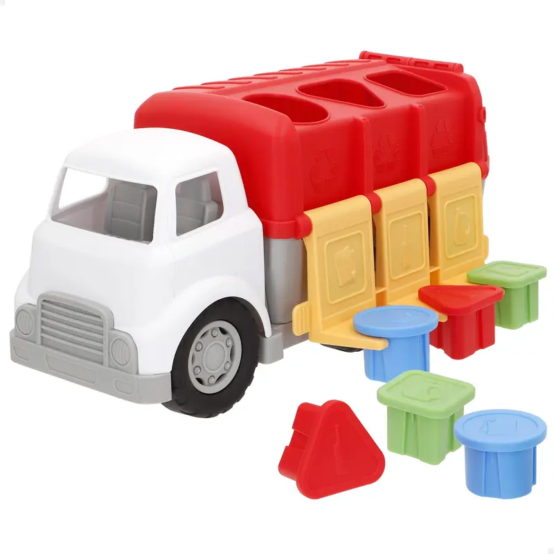 PLAY Camión de reciclaje infantil con cubos clasificadores