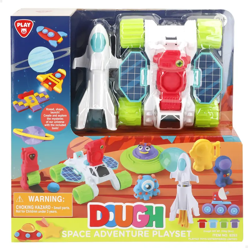 PLAY Juego de plastilina aventura espacial con moldes y accesorios