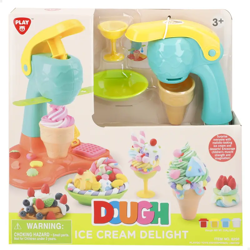 PLAY Juego de plastilina máquina de helados con moldes y accesorios
