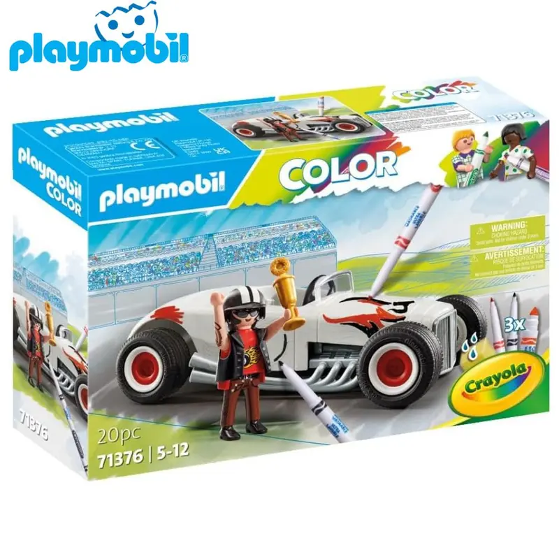 Playmobil 71376 Hot Rod coche para colorear Crayola