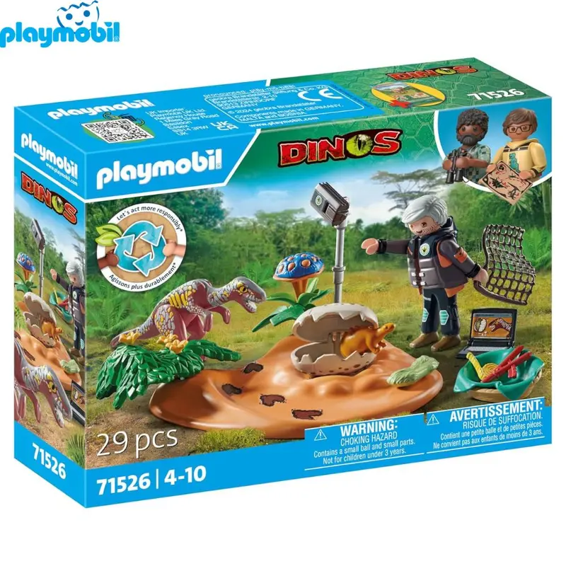 Playmobil 71526 Nido de estegosaurio con ladrón de Huevos dinosaurio