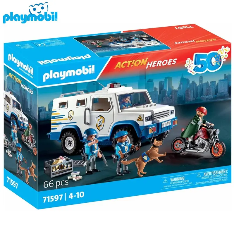 Playmobil 71597 policía transportador de dinero Action Heroes