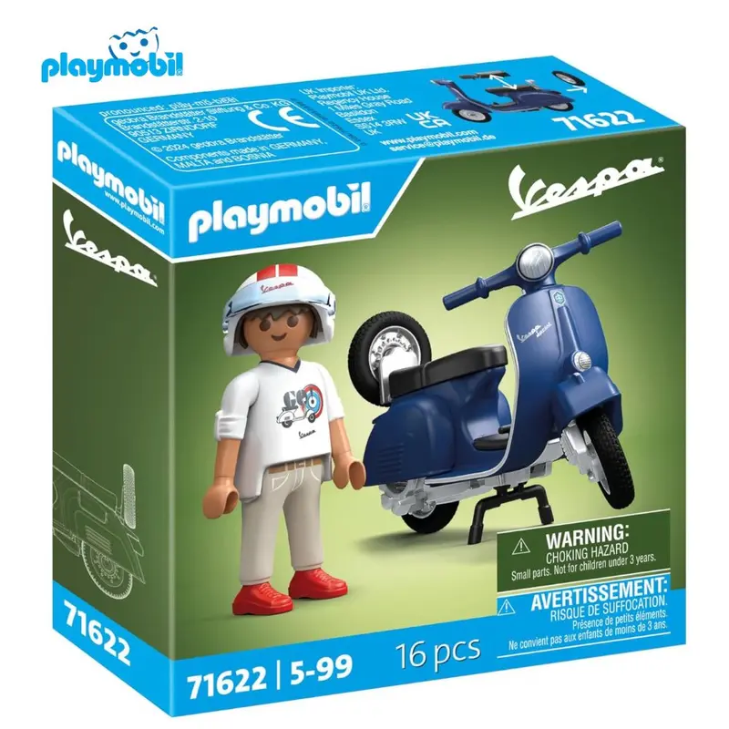 Playmobil 71622 moto Vespa 150 Sprint Veloce de 1969 en Azul años 60