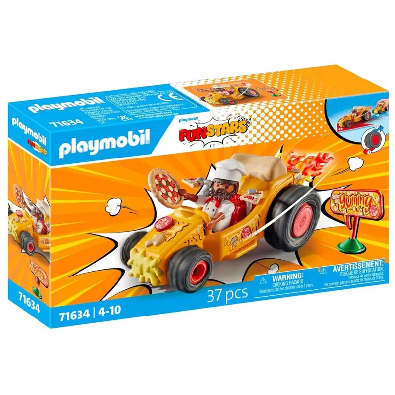 Playmobil 71634 racing pizza kart con motor retráctil