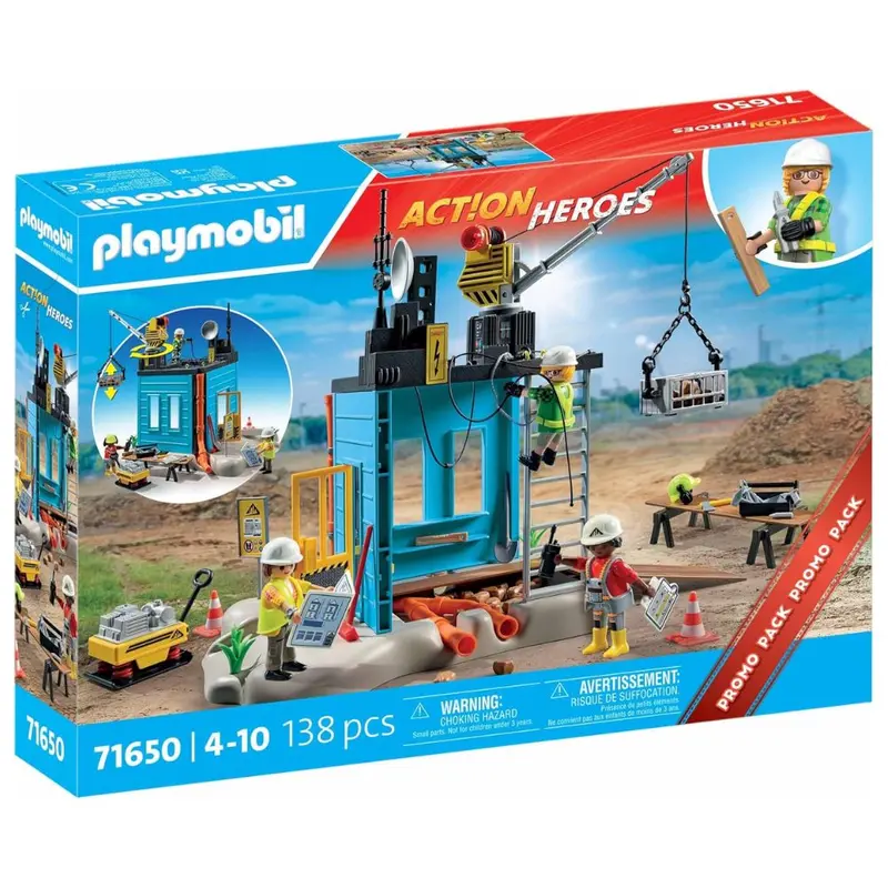 Playmobil 71650 set de construcción con grúa