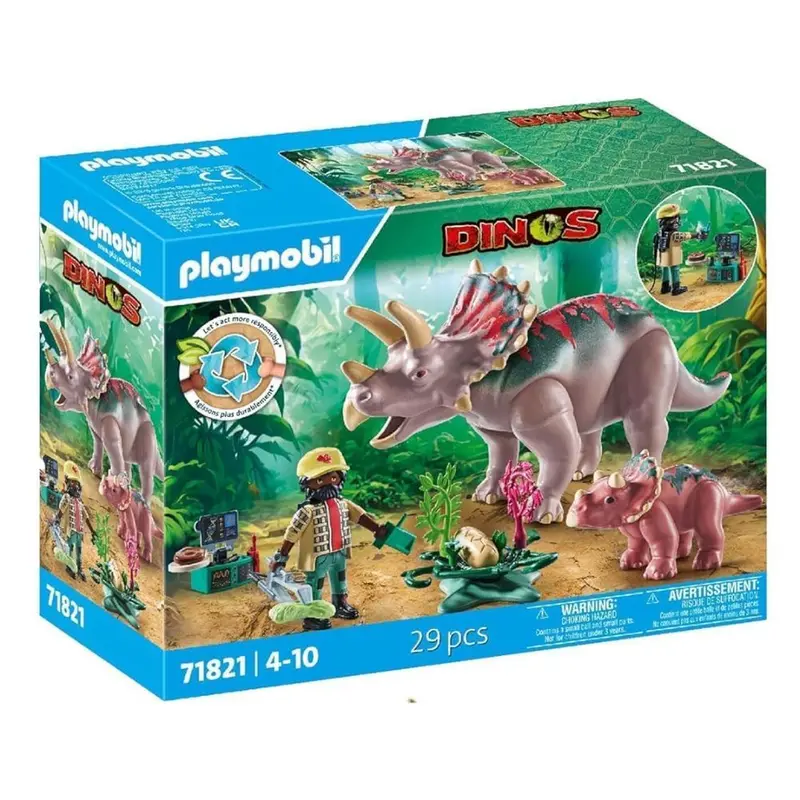 Playmobil 71821 familia de dinosaurios Triceratops