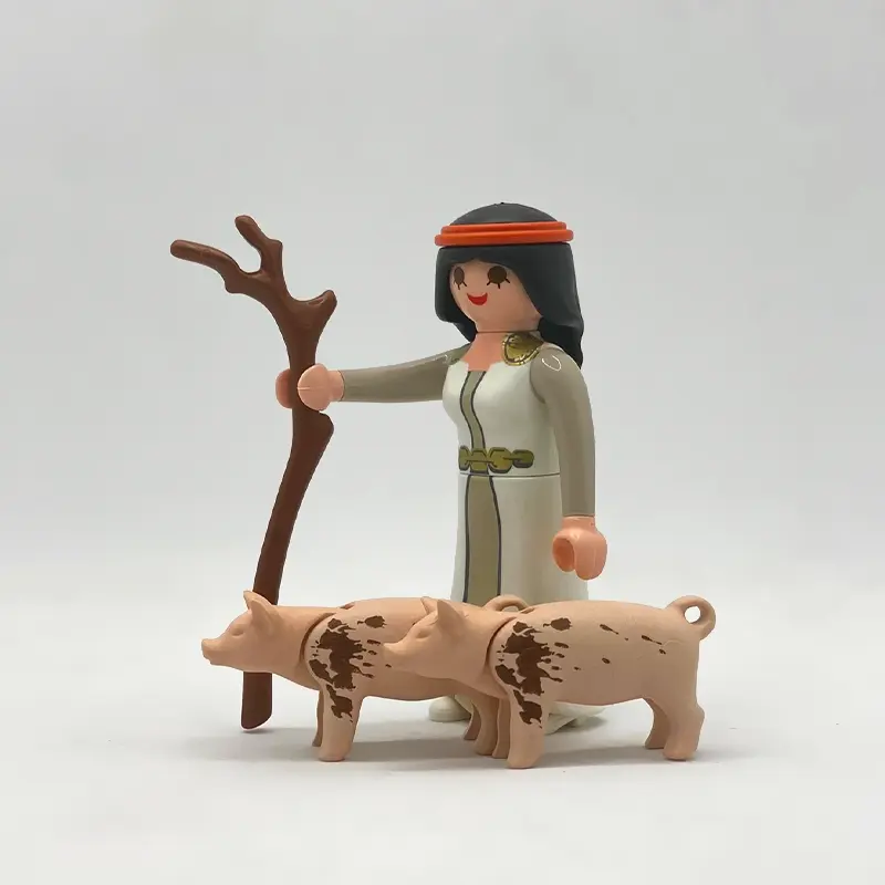 Playmobil Aldeana con Bastón y Cerdos FCO688