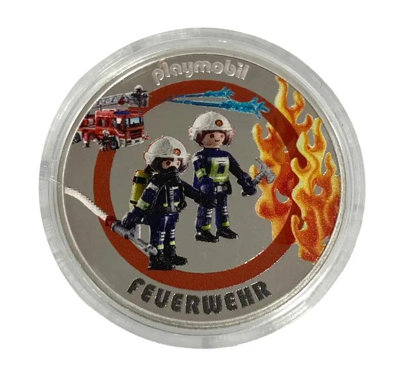 Playmobil Bomberos Moneda Plata 50 Aniversario