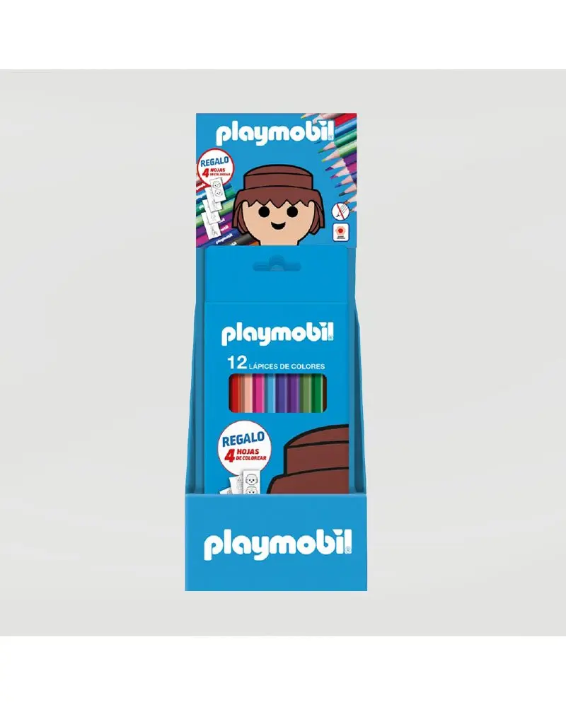 Playmobil Caja Expositor Lapiceros Colores 12 Unidades