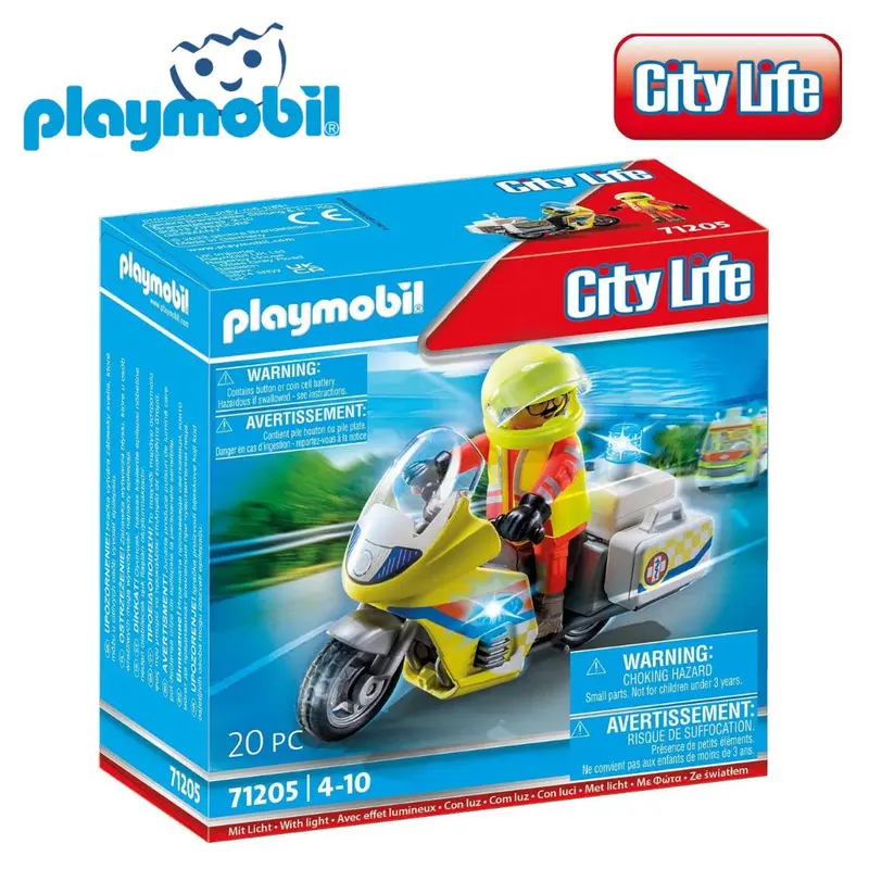 Playmobil moto amarilla emergencia (71205) City Life
