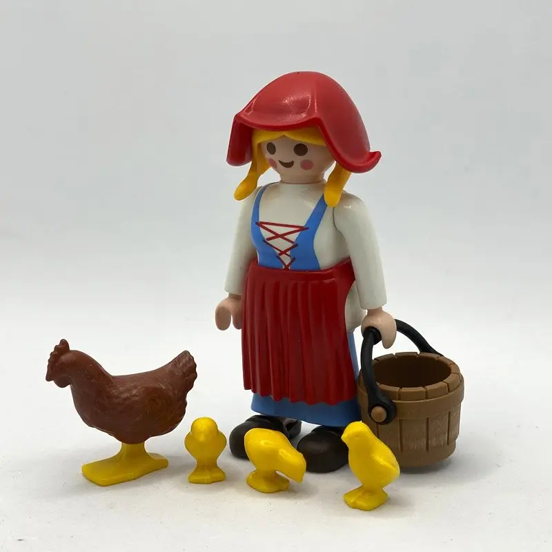Playmobil Pastora con Gallina Marrón y 3 Pollitos FCO356