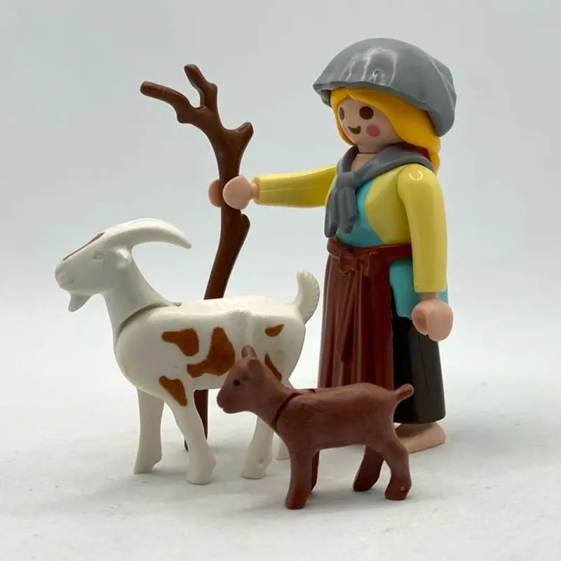 Playmobil Pastora Rubia con Cabra Blanca y Cabrito FCO5531