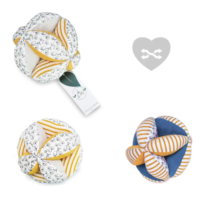 Pollen, l'abeille Bio Pelota Sensorial 15 cm. Bio Organic Coton - Doudou et Compagnie DC3846