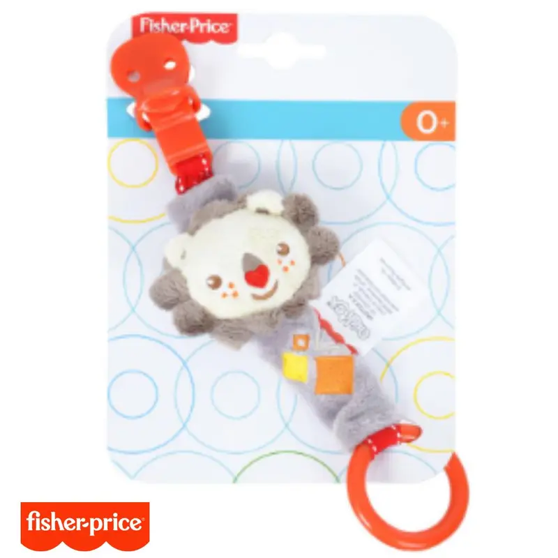 Portachupetes para bebes con peluche leon Fisher Price 22 cm
