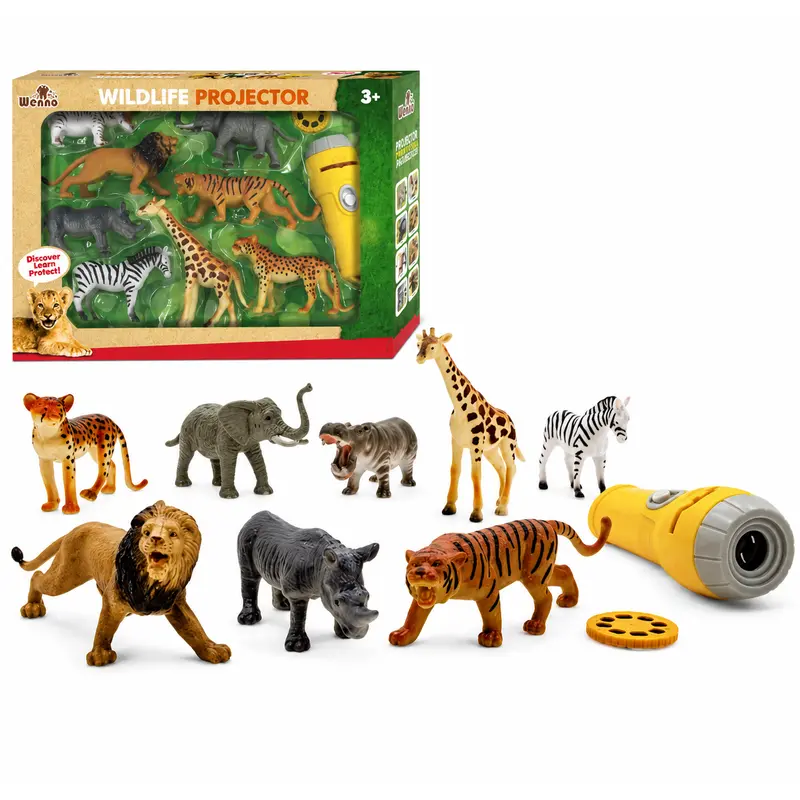 Proyector de Animales Salvajes con Linterna y Figuras | Set Educativo Infantil