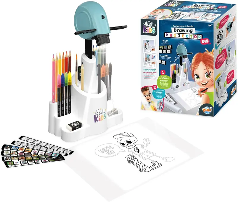 Proyector de dibujos con accesorios - Buki 4 All Kids FK004