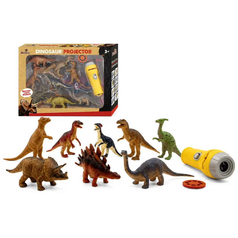 Proyector de Dinosaurios con Linterna y Figuras | Set Educativo Infantil 8 Dinosaurios