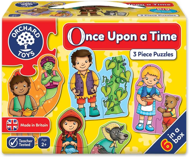 Puzle, 6 puzles de 3 piezas once upon a time - orchard toys