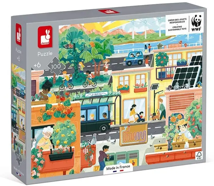 Puzle ciudad verde y energias 100 piezas - janod j08626