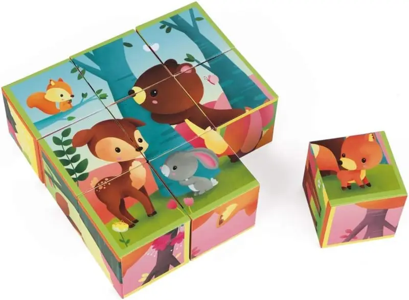 Puzle de cubos kubkid animales del bosque - janod j02731
